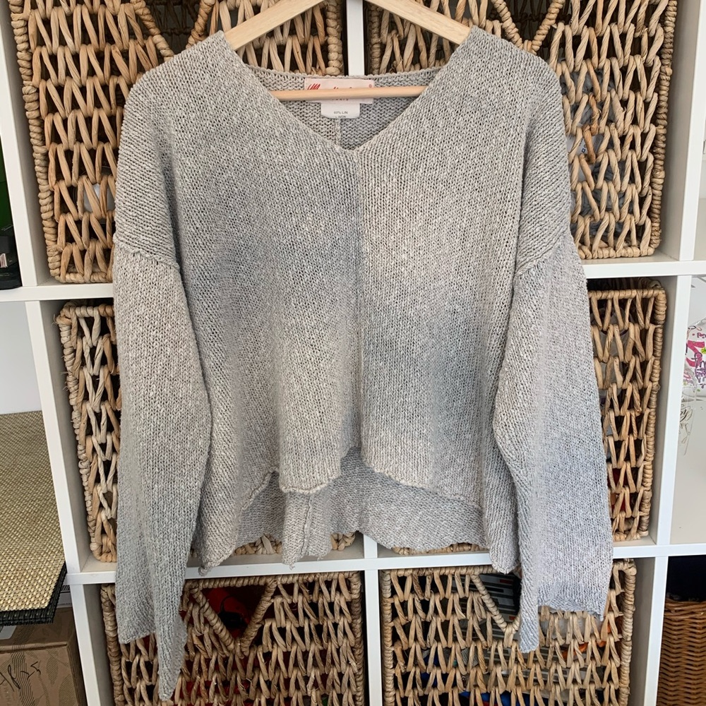 Light Gray Linen Sweater